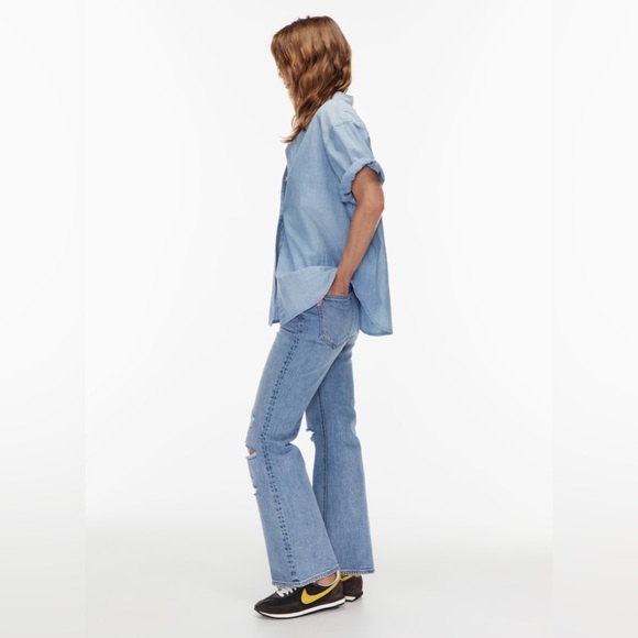 Denim Forum The Twiggy 60's High Rise Flare Aritzia Size - Picture 9 of 11